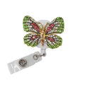 Rhinestone Bling Sparkly Crystal Butterfly Animal Retractable ID Badge Holder Reel for Nurse Doctor Gift