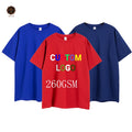 OEM 260 GSM 100% Cotton Plain Short Sleeve Oversized Mens Thick Tshirt Heavyweight Blank Custom Logo T Shirt for Men