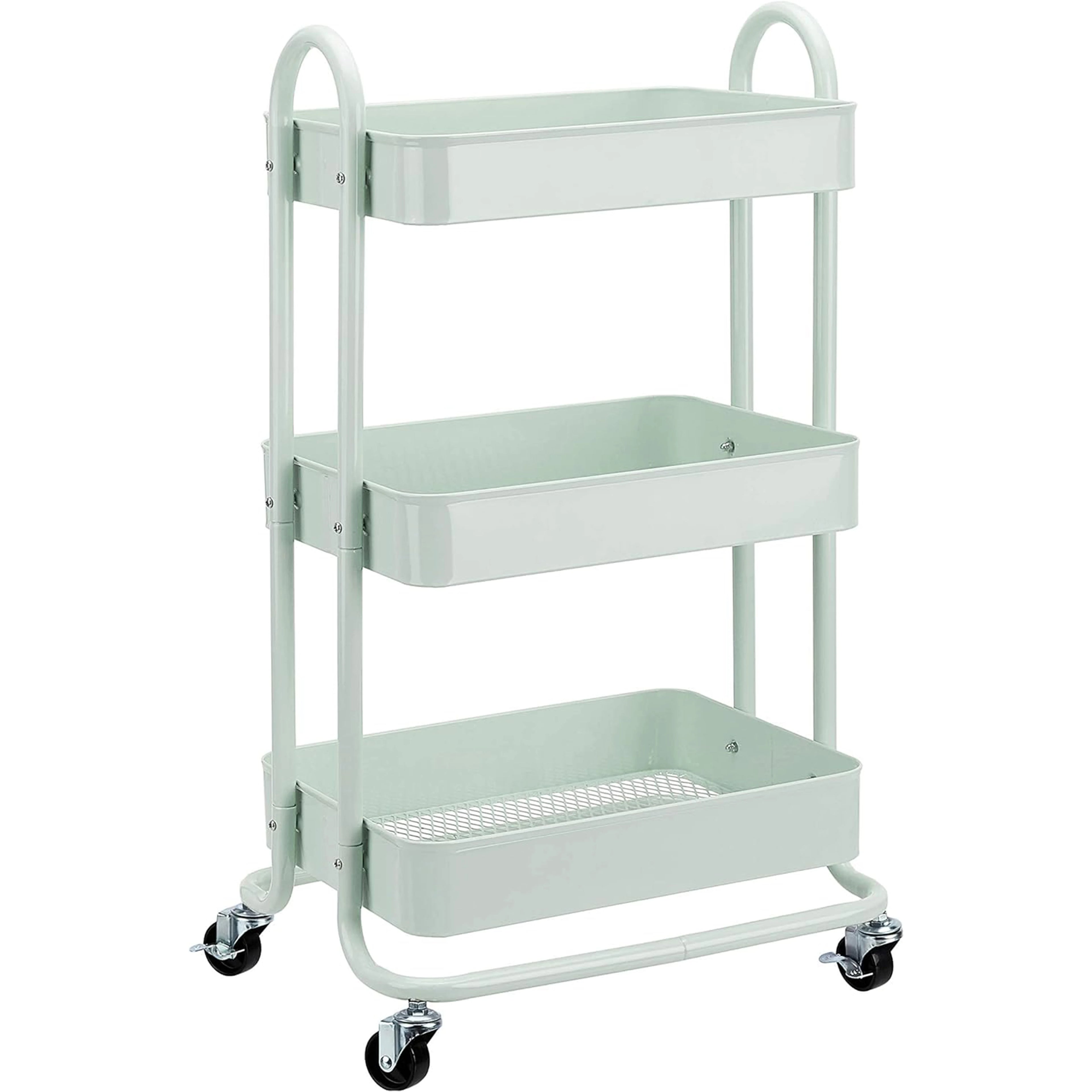 Kitchen Cart With Caster Wheels 3 Tier Rolling Storage Cart for Easy Mobility and Efficient Organization