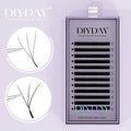 DIYDAY Custom  3D Clover W Shape L LU Curl Pre Made Eyelash Extension Natural Lashes for Private Label