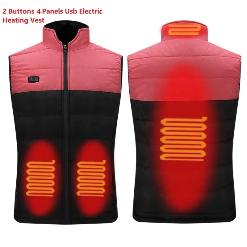 CustomHeated Jackets Vest Men Women Smart Electric Vest 4-9 Zones Heated Windproof Lightweight Gilet Heated Jackets Vest Battery