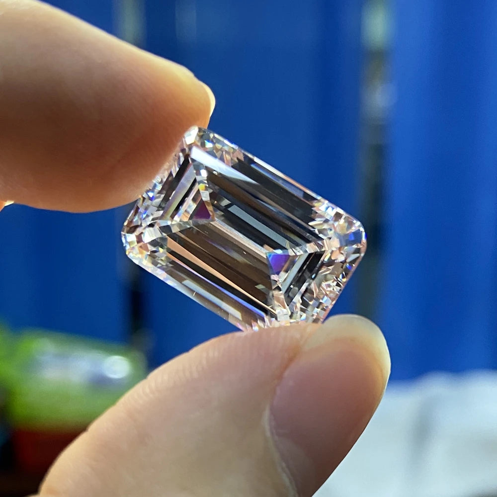 HQ Gems 6A Big Size 3x5-13X18mm Emerald Cut Zirconia Manufacturers White Loose Cubic Zirconia CZ Diamond