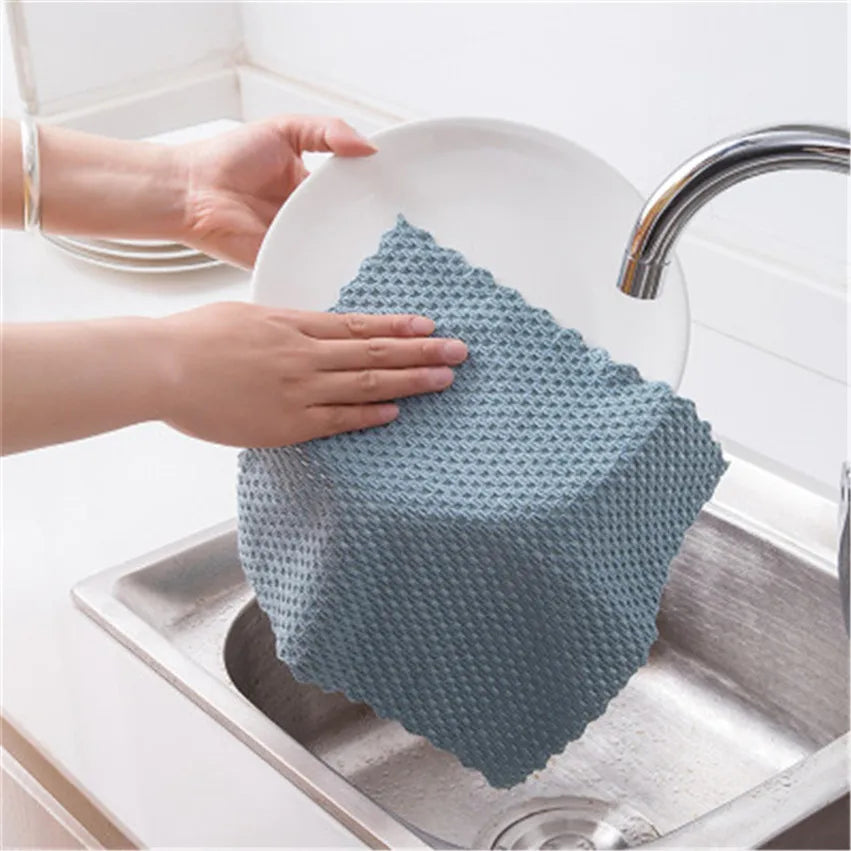 K1029 Home Washing Dish Cleaning Anti-grease Wiping Rags Efficient Absorbent Microfiber Cleaning Cloth Towel