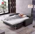 Gerfenii Modern Smart Sofa Cum Bed Dark Grey Extendable High Density Sponge Mattress Reclining Metal Frame Bedroom Hotel