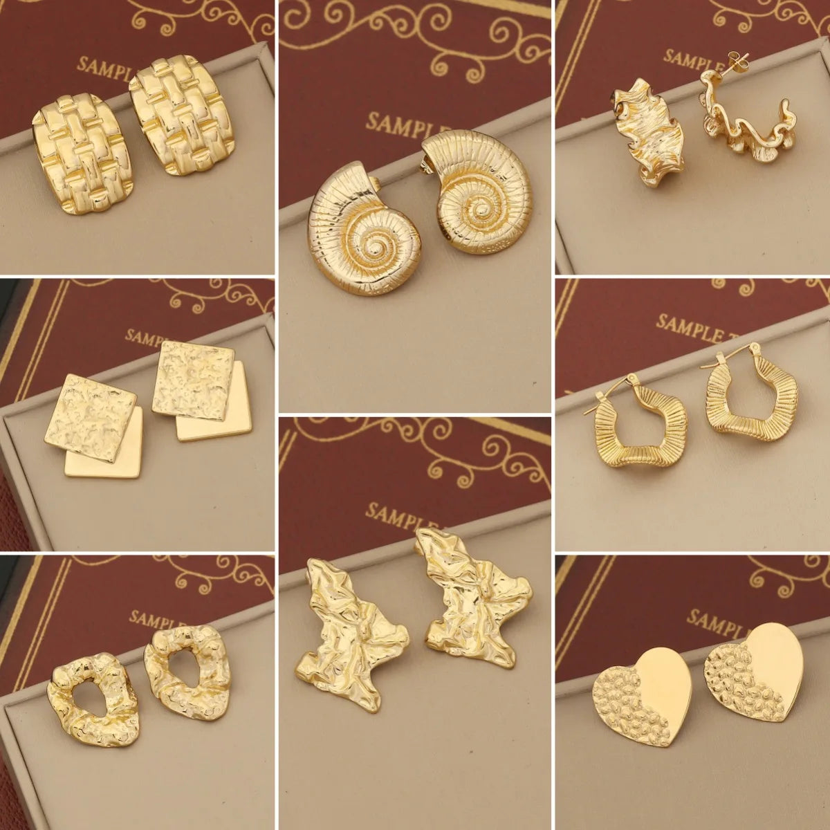 DAIHE Fashion Jewelry Shaped Earrings 18K Gold Plated Designer Earring Stainless Steel Earrings for Women