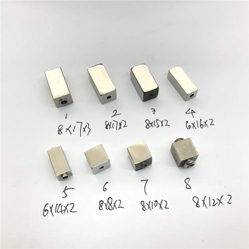 Jewelry Custom logo Cuboid Stainless Steel Loose Square Spacer Beads for DIY Craft Bracelet Necklace Making