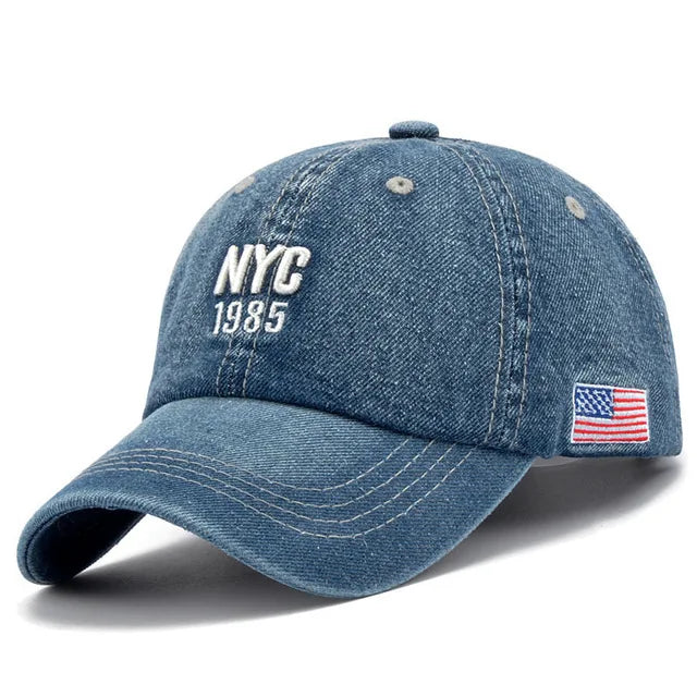 Summer Denim Baseball Cap Men Women Letter Embroidery Jeans Snapback Hat Casquette Sun Sports USA Hip Hop Cap Gorras