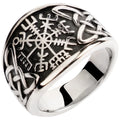 Nordic Valknut Viking Rings Man Index Ring Vintage Fashion Jewelry Stainless Steel Geometric Mens Silver Vintage Rings USA Size