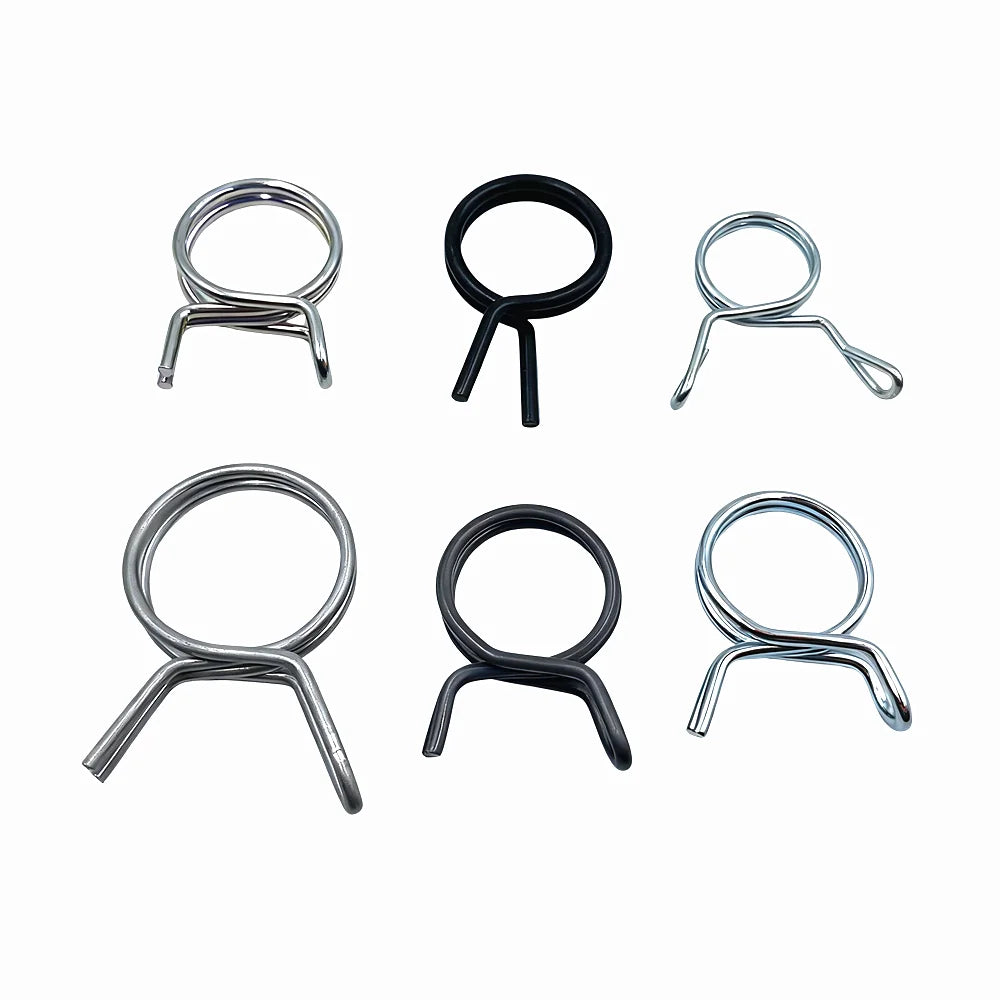 Manufacturer Whosale Automotive Fuel Line Hose Clamp Double Wire Inner Dia 5 mm to 35 mm Tube Clip Fastenings Pipe Clamps