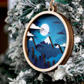 UV Printed Double Sided 3D Christmas Laser Cutting Service Wood Decorations Wooden Tree Ornament Wooden Crafts