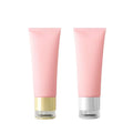 Cosmetics-Bottle 50ml 100ml 200ml White pink Skincare Face Wash Packaging PE Hand Cream pink PET Tube and Serum Bottle Cream Jar