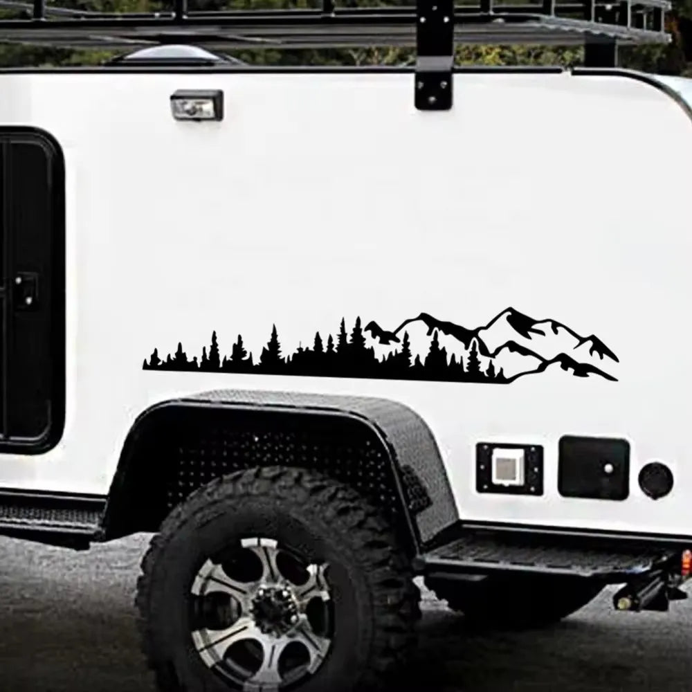 Car Stickers of Mountain and Tree Rearview Mirror Decal Sticker Funny Auto Body