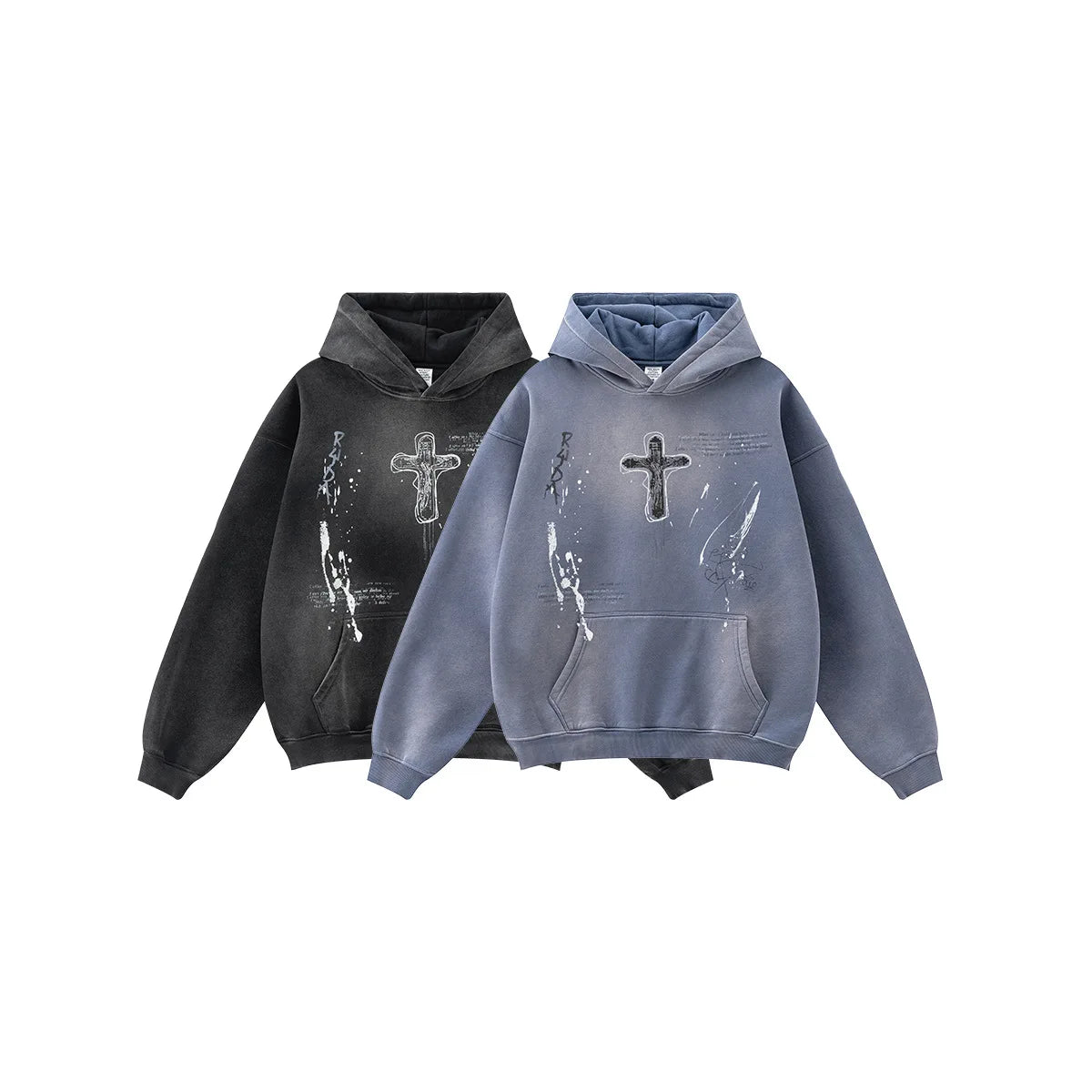 2025 American Street Loose Hand-Painted Paint-Dot Cotton Pocket Hoodie Men High-quality Manufacturers