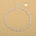Fashion 925 Sterling Silver Round Smooth Frosted Beads Bracelets for Women Body Jewelry
