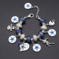 32 Team Men's Chain Beaded Metal Pendant Football and Basketball Bracelet
