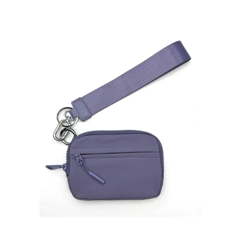 Personalized Custom Portable Nylon Credit Card Holder Purse Mini Zip Around Wristlet Wallet