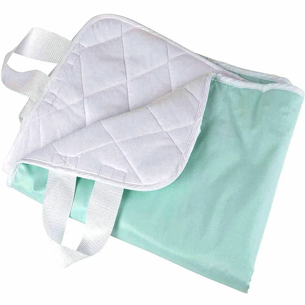 Waterproof 4-Layer Washable and Reusable Incontinence Bed Pad With 4 Positioning Strap Handles