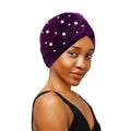 Popular Bandanas Bead Pearl Velvet Headwraps Beanie Head Wrap Hijab Ruffle Turban Hats