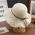 Hot Sale Women Broad Brim Beach Hat Summer Sun Hat Foldable Crochet Straw Hat