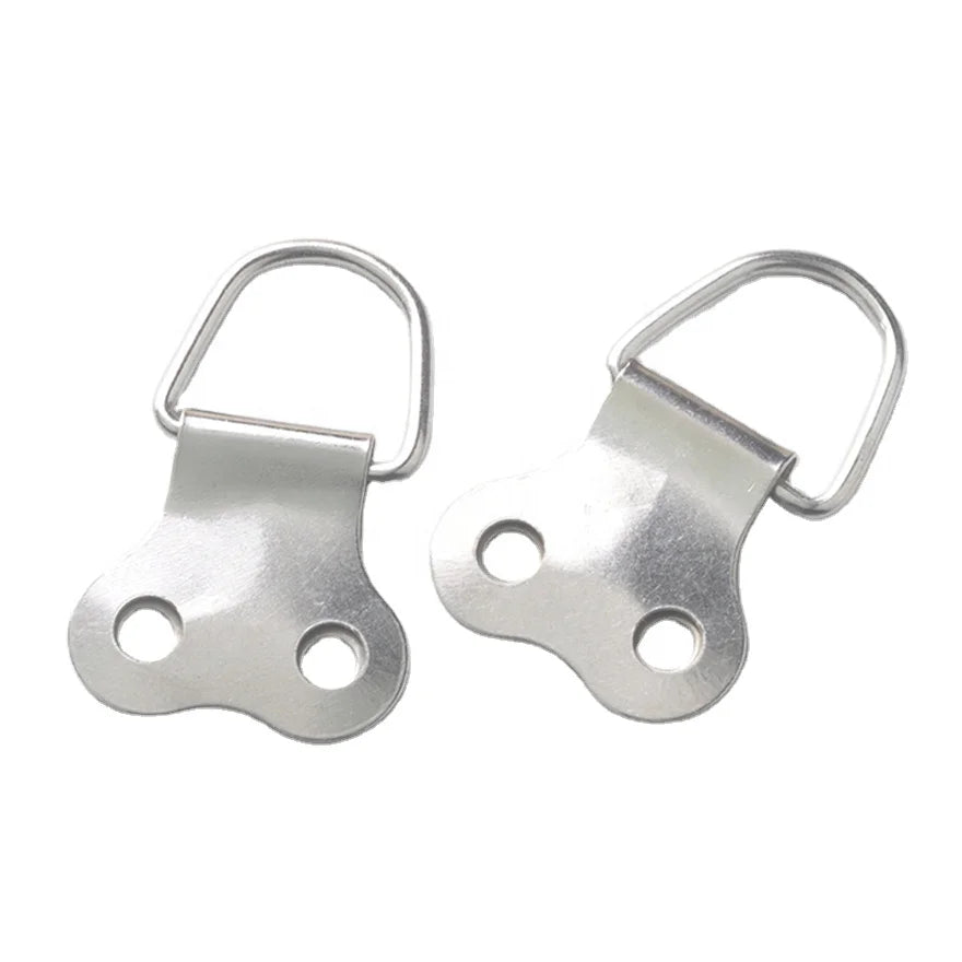 TS-K016 D-Ring Picture Hangers with Screws 200 Pack Two Hole Wide Strap Hangers for Picture Frames