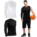 Men's Basketball Compression Shirt One-Arm Long Sleeve Athletic Top Seamless Workout Undershirt for Yoga Sport