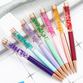 Customizable Logo Sports Ballpoint Pen Creative DIY Oil-Infused Dried Flower Empty Metal Tube 1.0mm Wholesale Stock for