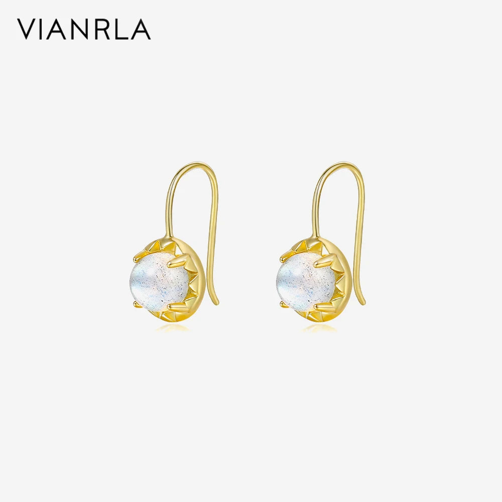 VIANRLA 925 Sterling Silver Earring Zircon Jewelry 10*19.5mm Ear Hook Earrings Fashion Women's Jewelry Laser Custom Logo