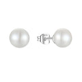 YILUN Freshwater Cultured Pearl Stud Earrings Rhodium Plated 925 Sterling Silver Hypoallergenic Pearl Stud Earrings for Wedding