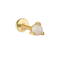 Simple Opal S925 Sterling Silver Single Mini Diamond 16G Flat Head Piercing Thread Ear Bone Stud Earring Opal