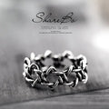 Fashion Jewelry S925 Sterling Silver Six-pointed Star Thailand Ring Open Adjustable Rings