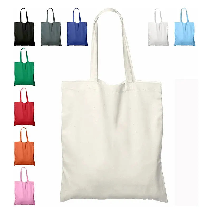 Hand Made Plain Canvas Tote Bags Reusable Custom Tote Shopping Bags Cotton Canvas Bag