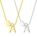 Dainty Non Tarnish 18K Gold Silver Plated 316L Stainless Steel Tiny Heart A-Z 26 Letters Pendant Woman Initial Necklace Jewelry