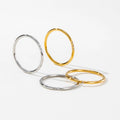 YF2724 Fashion Jewelry Cubic Zirconia Ring Minimalist Stainless Steel Stackable Zircon Ring 18K Gold Plated Couple Trendy
