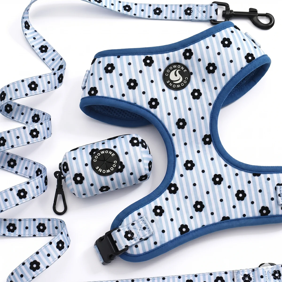 Factory OEM Custom Plaid Dog Harness Set Soft Padded Puppy Pet Harness Vest No Pull Pet Dog Harness Leash Set for Walking Training