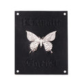 Custom Leather Patch Manufacturers Rectangle Shape Clothing Pu Label Sewing Leather Tags with butterfly logo