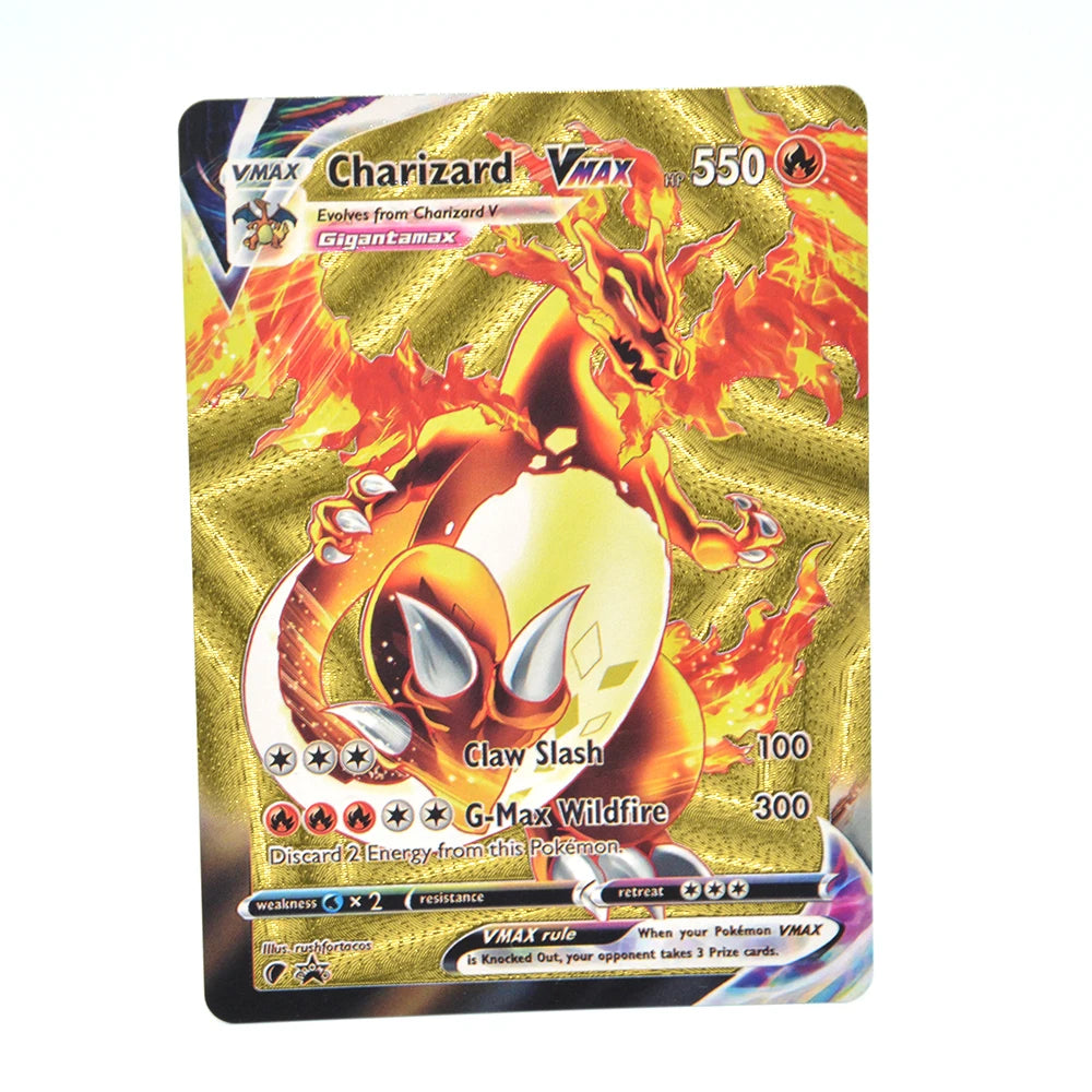 Rainbow for Pokemon Trading Card Game Gold TCG Collection of New Vstar V Vmax GX EX TAG Play RARE Full Art Cards Printed