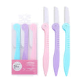 Portable Fashion Colorful 3pcs/Box Folding Eyebrow Trimmer Stainless Steel Slanted Blade Easy Shave Safety Razor Eyebrow Hair