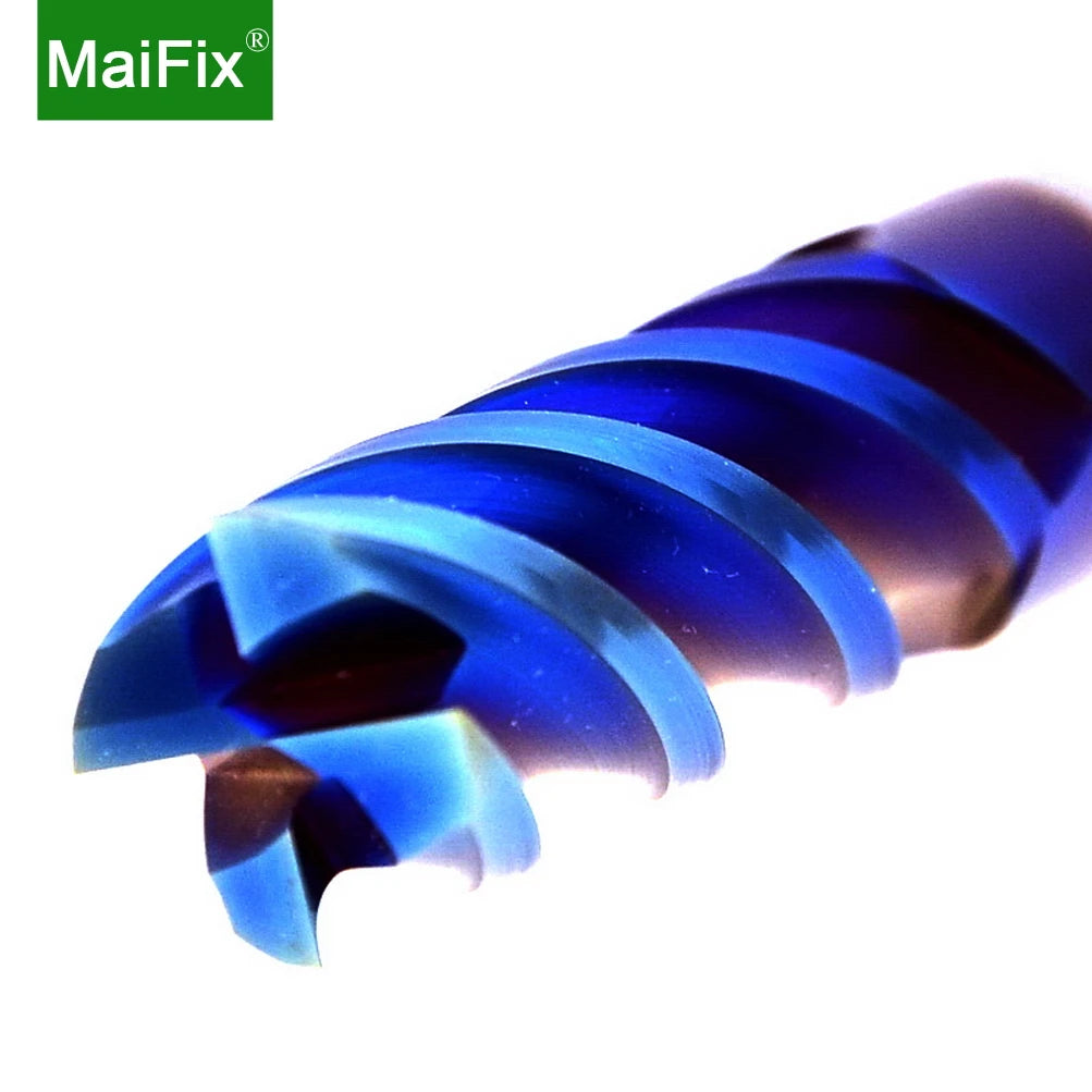 Maifix 4 Flute HRC65 6mm 8mm 100L Solid Carbide Tungsten SteelMilling Cutter Alloy Nano Coat Cutting End Mill