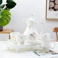 Best Seller Popular Design Drinkingware 8 Pcs Different Flower Pattern Reusable Ceramic Tea Cup Set