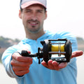 NEWMAJOR Big Game 10Kg 3BB 3.8:1 Metal/Plastic Wire Cup Trolling Reel Right Handle Black Max Drag Saltwater Boat Fishing