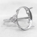 Sterling Silver 13*16mm Semi Mount Ring Empty Frame Blank Support Claws Setting S925 Base Holder Without Center Stone for Inlay
