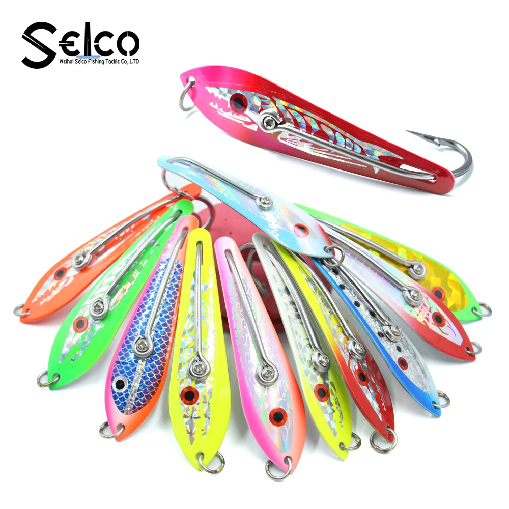 Single Double Hook Trolling Spoon Lure Selco Fishing Spoon Various Types Fishing Spoon Lure 316 1068 Stainless Steel