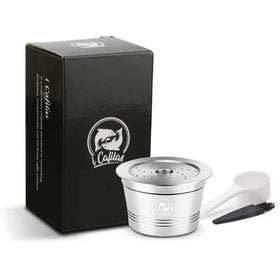 Reusable Stainless Steel Tchibo Cafissimo Capsule Set Compatible with Caffitaly & Coffee Refillable