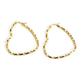 ORDRM Lightweight Fashion Jewelry Gold Plated Stainless Steel Twisted Wire Heart Shape Hoop Earrings