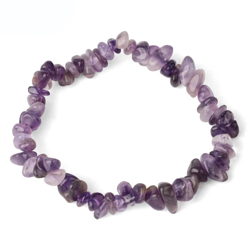 Gemstone Bracelet Healing Bracelets Amethyst Chips Women's Bracelets