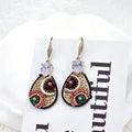 Ilona High Quality Vintage Ethnic Style Handmade Earrings Trendy Creative Water Drop Pattern Wholesale Stud Earring