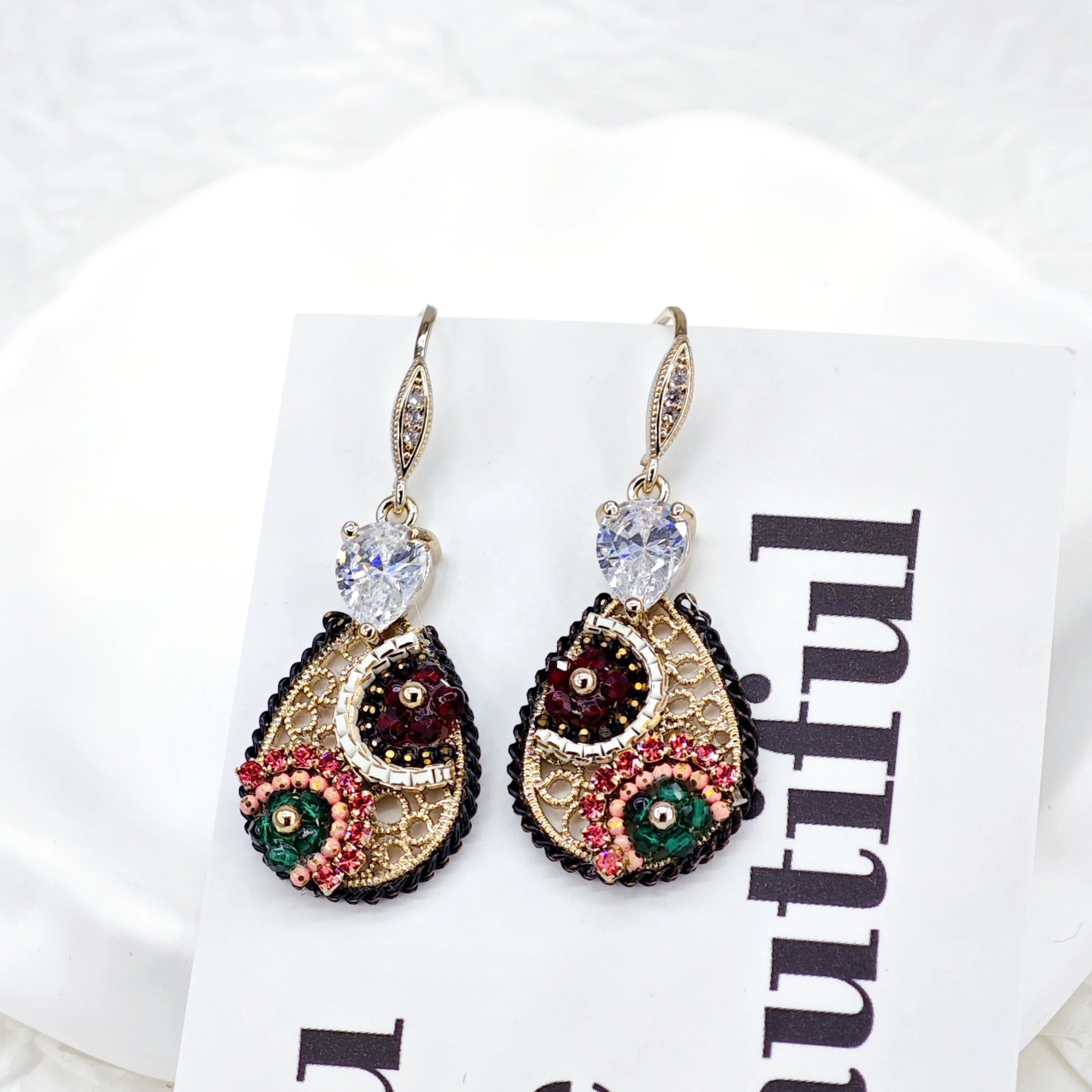 Ilona High Quality Vintage Ethnic Style Handmade Earrings Trendy Creative Water Drop Pattern Wholesale Stud Earring