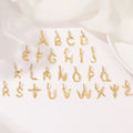 Fashion Dainty 26 Letters 14K Gold Plated Swan Feather Alphabet Letters Initial Necklace Pendant Charms Jewelry Making