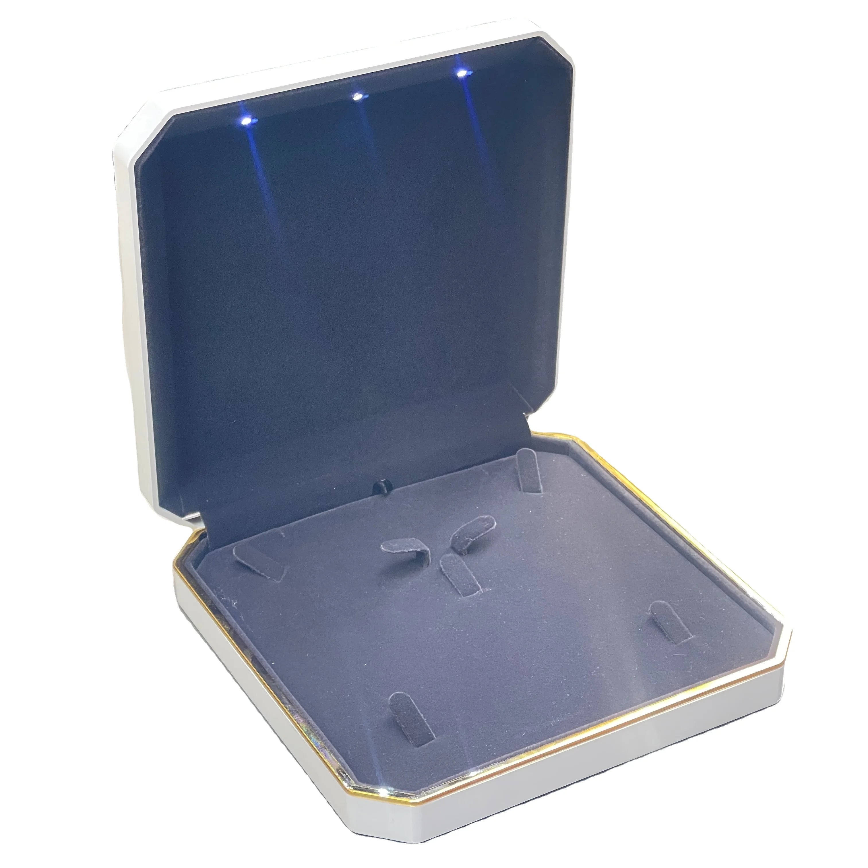 Luxury Square LED Jewelry Box-Octagonal Shape Customizable Design for Jewelry Sets