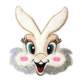 Wholesale Custom Big Size 3D Chenille Rabbit Embroidery Sequin Applique Patch Iron-On Feature with Fabric & Resin Material